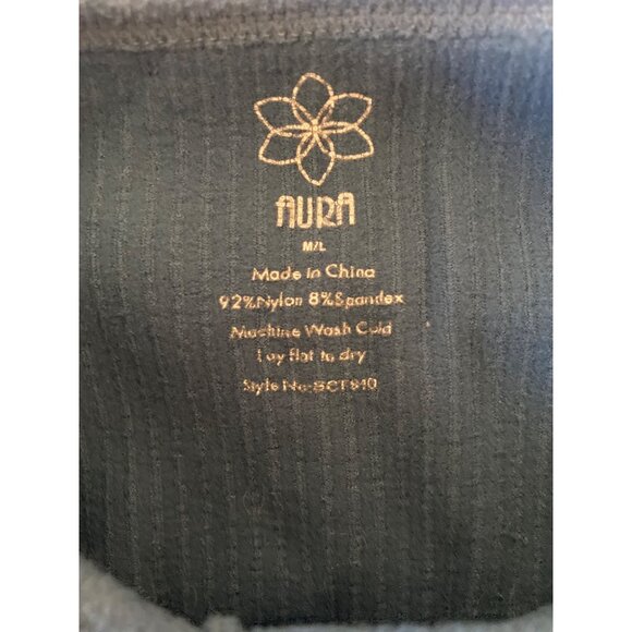 Aura Ribbed Blue Athletic Tank Top & Leggings Set Size M/L - Picture 4 of 5